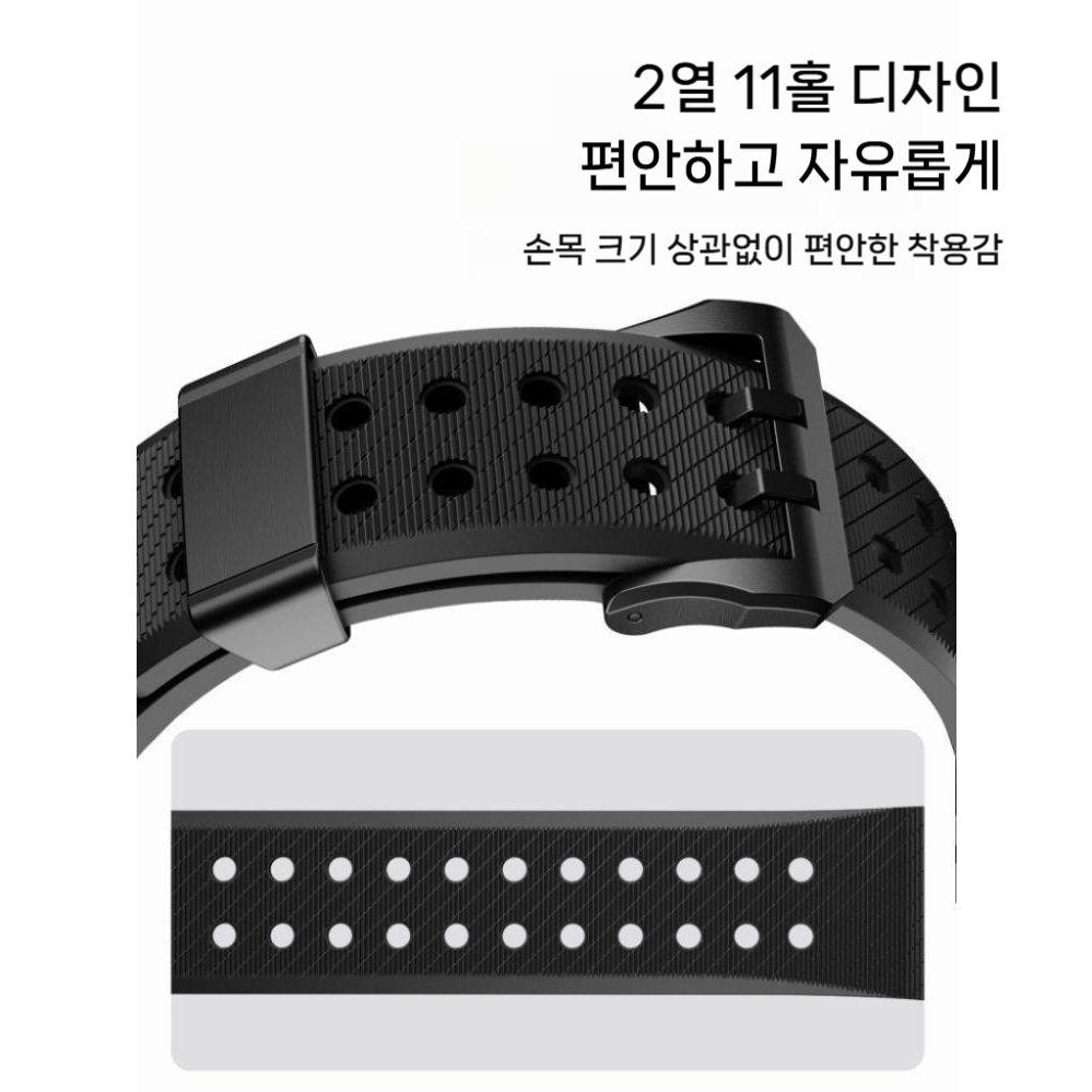 애플워치11 울트라3 se3 스트랩 메탈 커넥터 이중 버클 실리콘 밴드 - 상세 이미지 5