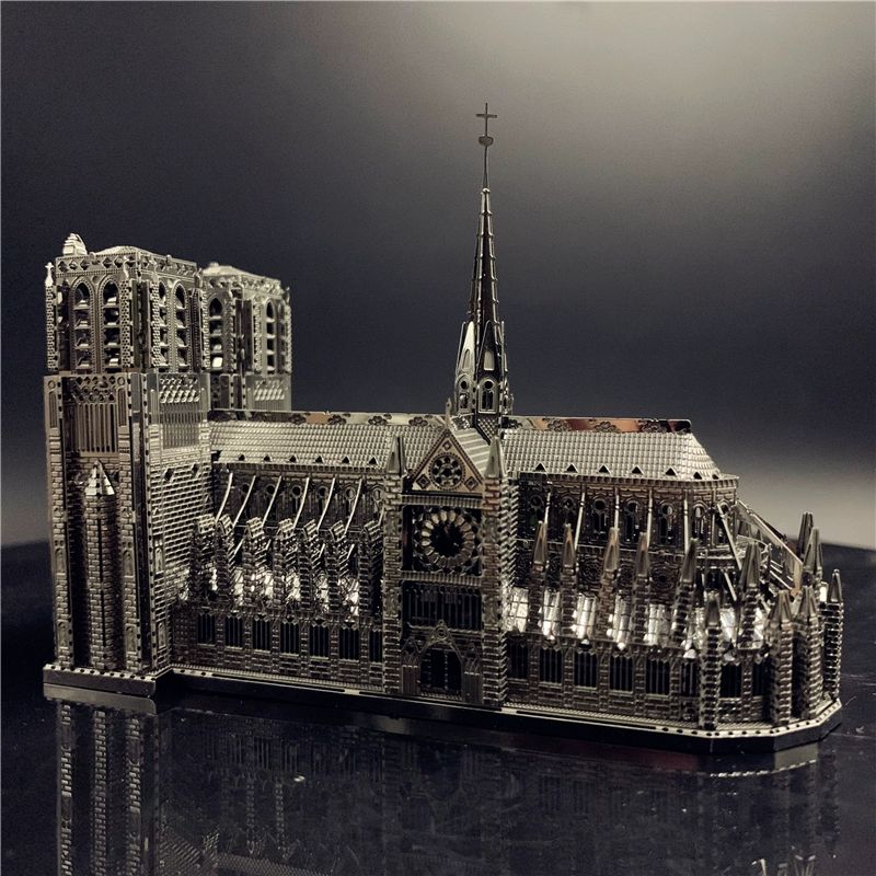 3D 메탈 퍼즐 입체퍼즐 스마트 모형 대성당 노트르담 실버 성모 마리아 성당+도구 포함+방진 - 상세 이미지 4