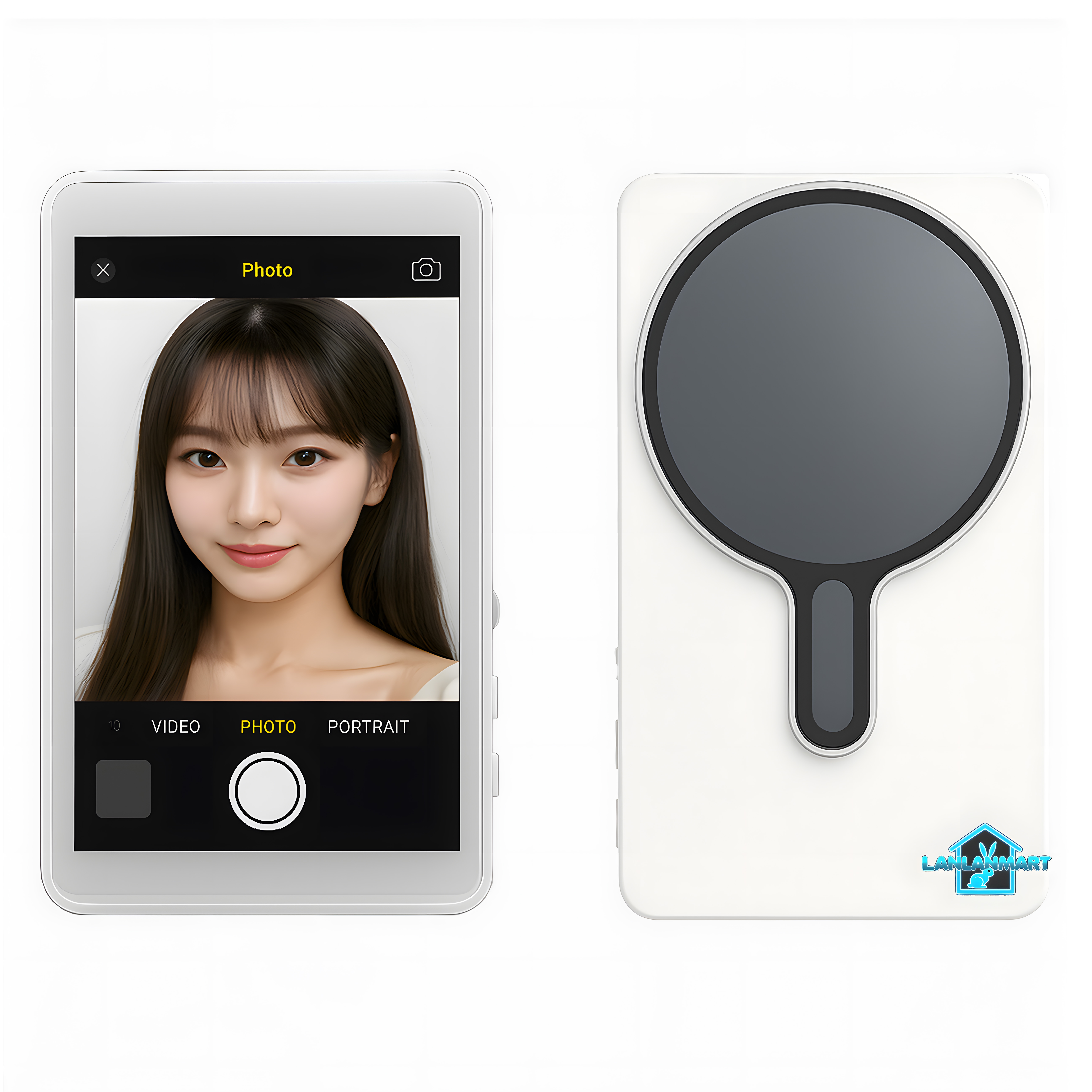 후면 모니터 셀카 맥세이프 셀피 촬영 미러링 사용 브이로그 화이트 1개 - 상품 이미지