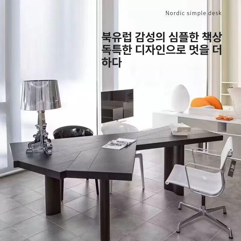 원목 다이닝 테이블 6인용 대형 식탁 인테리어 화이트 160x90x75 - 상세 이미지 4