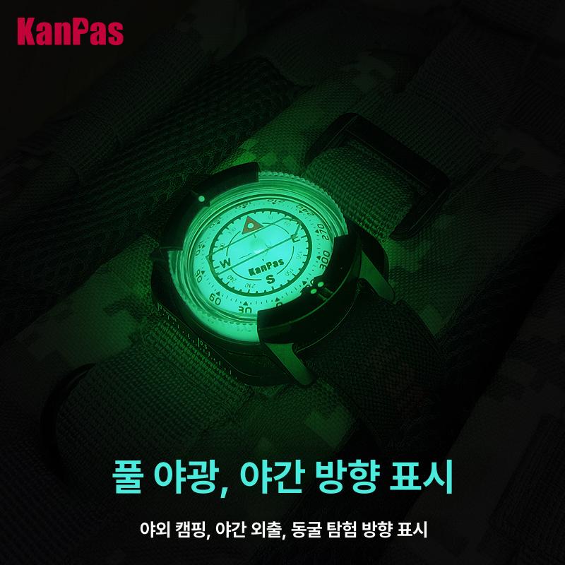 다이빙 나침반 수중나침반 방수 스포츠 잠수워치 시계 반화면 야광 블랙 25mm스트랩호환 - 상세 이미지 3