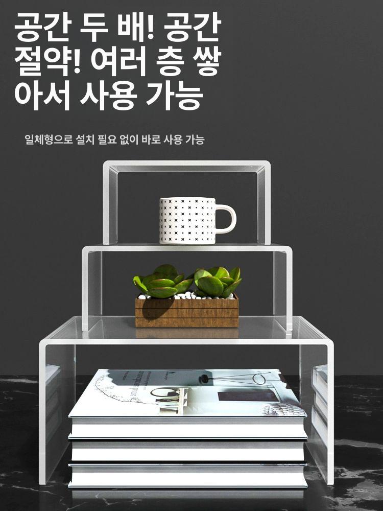 장식 테이블 아크릴 책상 수납 침실 투명 협탁 인테리어 데스크 수납선반 수납장 10cm 10cm 10cm 3mm - 상세 이미지 4