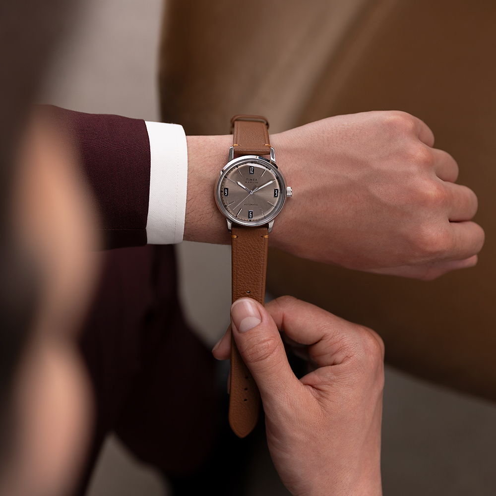 타이맥스 멀린 오토매틱 브라운 레더스트랩 남성시계 40mm TW2W59300 - 상세 이미지 2