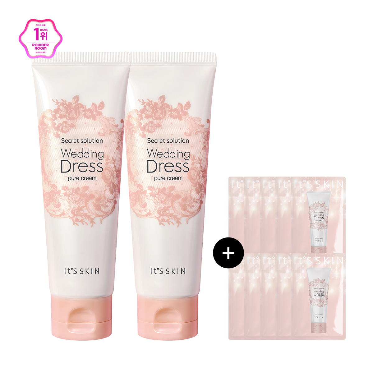 [1+1] 잇츠스킨 시크릿 솔루션 웨딩드레스 퓨어 크림 100ml / 바디&얼굴 톤업 / 아이돌 톤업크림 제품 이미지
