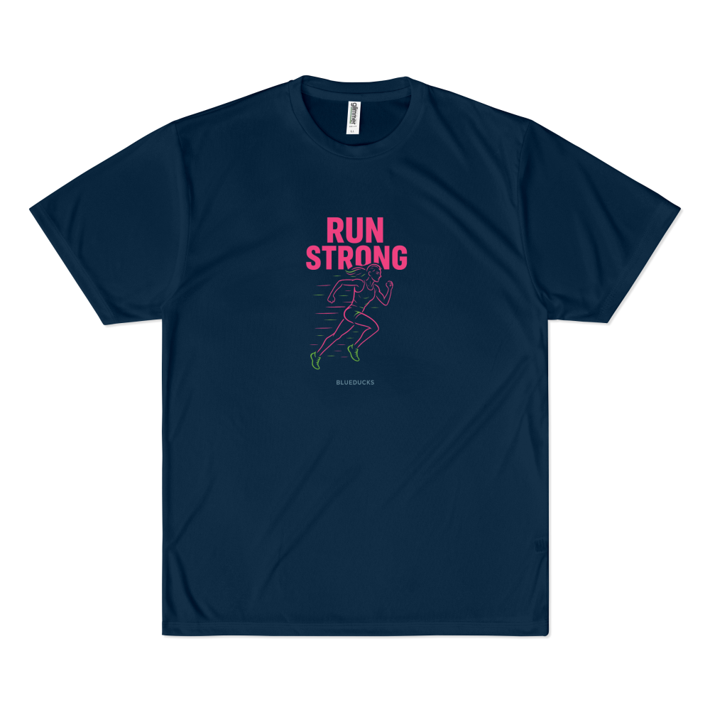 BLUEDUCKS _ 스탠다드핏 폴리 드라이 경량 반팔 티셔츠 (공용)_Run Strong _ 러닝 - 상세 이미지 2