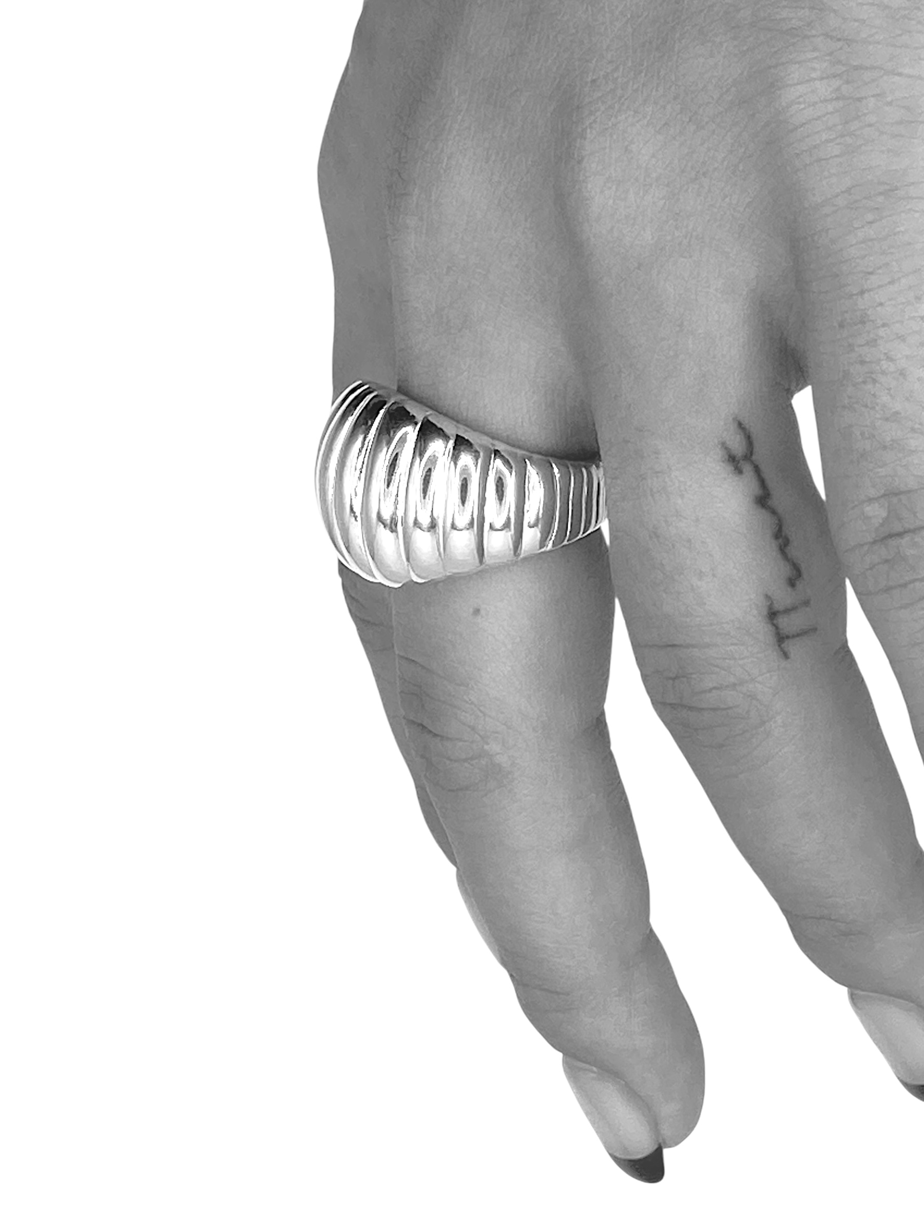 [Baguette Texture Bold Ring] 바게트 텍스쳐 볼드링 S925 데시레아 이미지 6