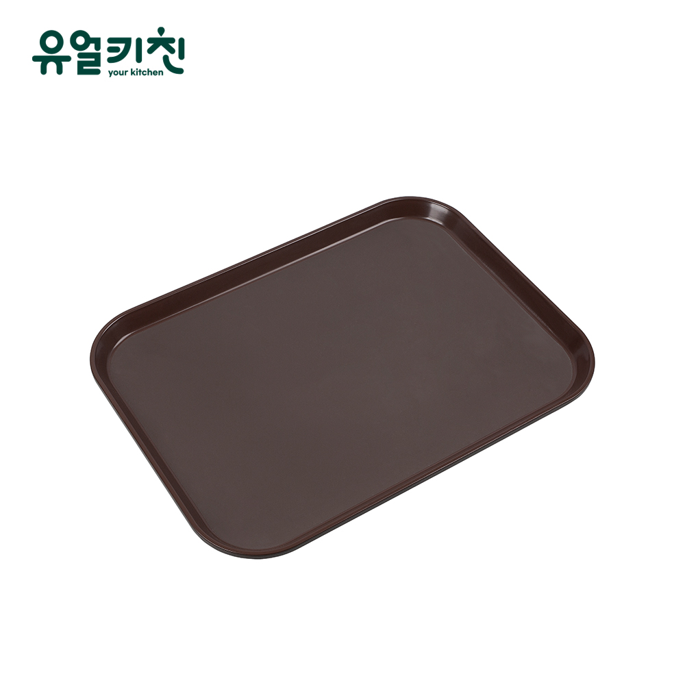 논슬립 직사각 쟁반 카페 트레이 업소용 특대형, 브라운, 1개 - 메인 이미지