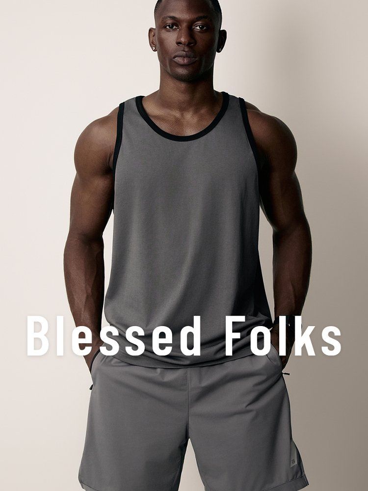 Blessed Folks 남성 맨즈 짐웨어 스포츠 나시 조끼 티셔츠 - 상세 이미지 2