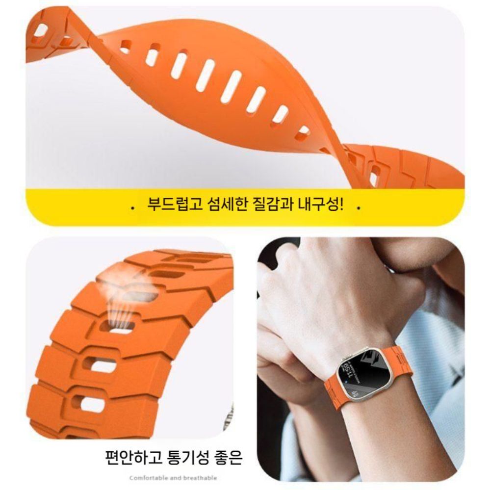 애플워치11 울트라3 se3 스트랩 액상 실리콘 아이언 밴드 - 상세 이미지 2