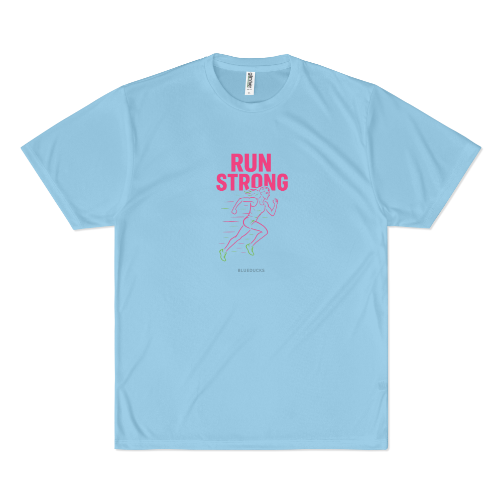 BLUEDUCKS _ 스탠다드핏 폴리 드라이 경량 반팔 티셔츠 (공용)_Run Strong _ 러닝 - 상세 이미지 4