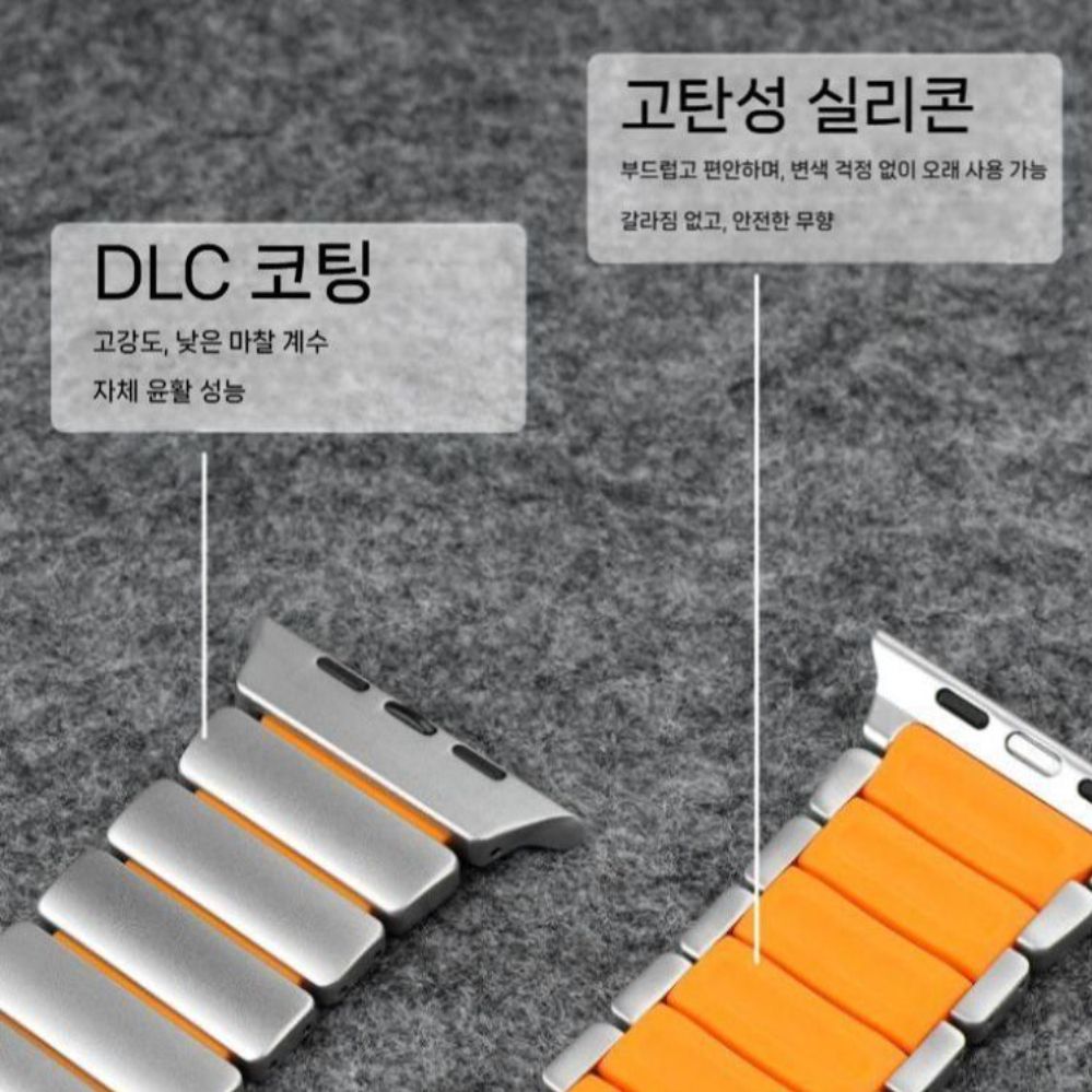 애플워치11 울트라3 se3 스트랩 마그네틱 순수 티타늄 메탈 자석 버클 실리콘 밴드 - 상세 이미지 3