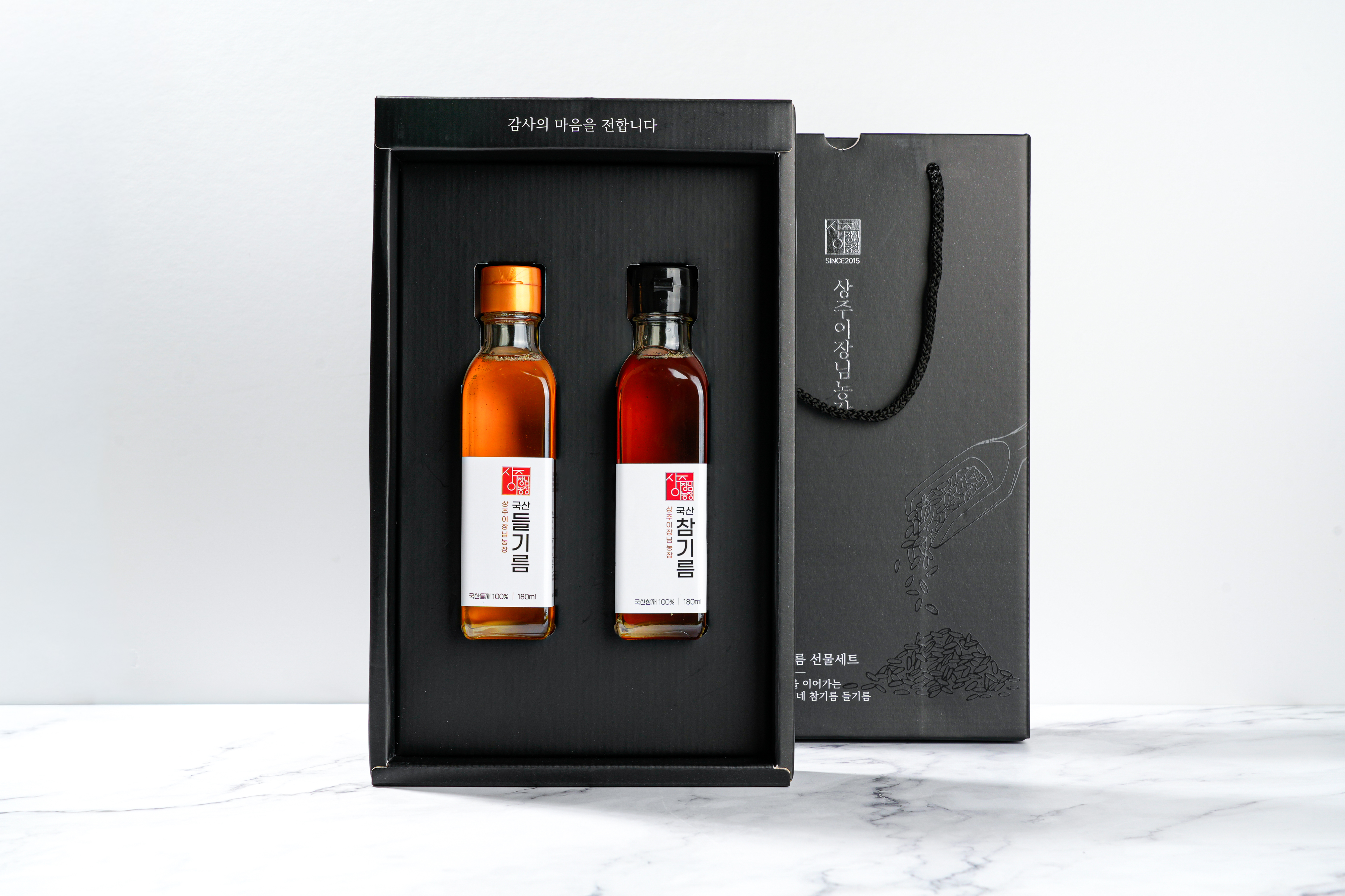 국산 저온압착 참기름 180ml 2구 추석 설 명절 선물세트 상주이장님농장 이미지 8