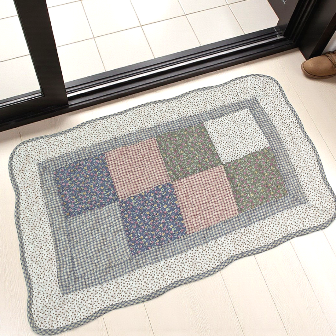 홈집합 면 누빔 미끄럼방지 주방 부엌 발매트 사계절용 빈티지 리본, 50x130cm