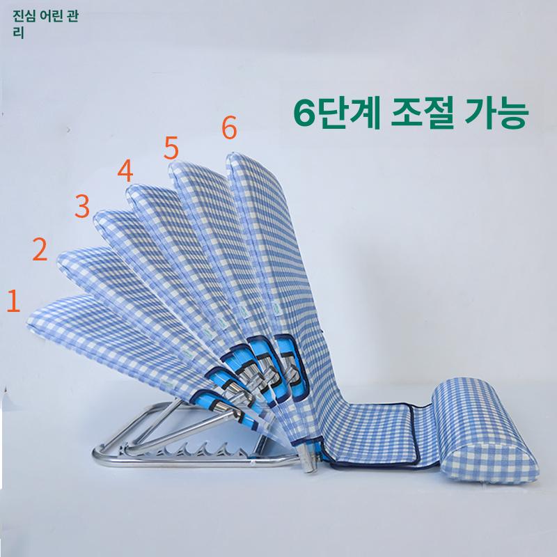등받이 침대 쿠션 삼각형 등받이 의자 지지대 매트 방수미끄럼방지 블루 체크 - 상세 이미지 3