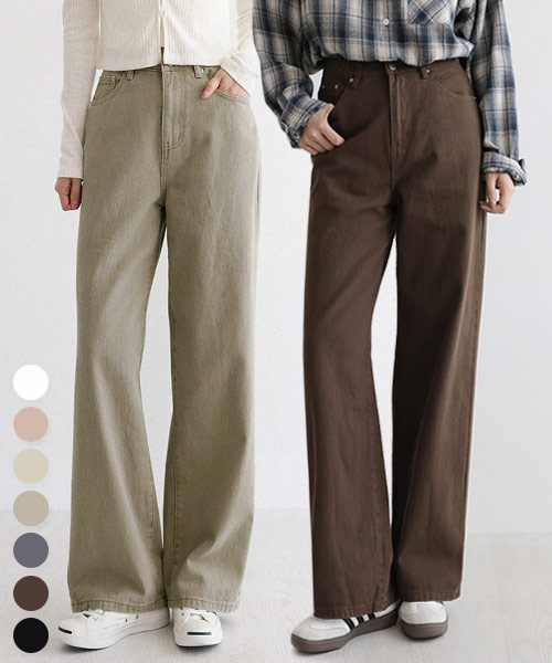 [딱맞진No.9] 컴포트커버 인밴딩 코튼 와이드 팬츠_264730 - 상품 이미지