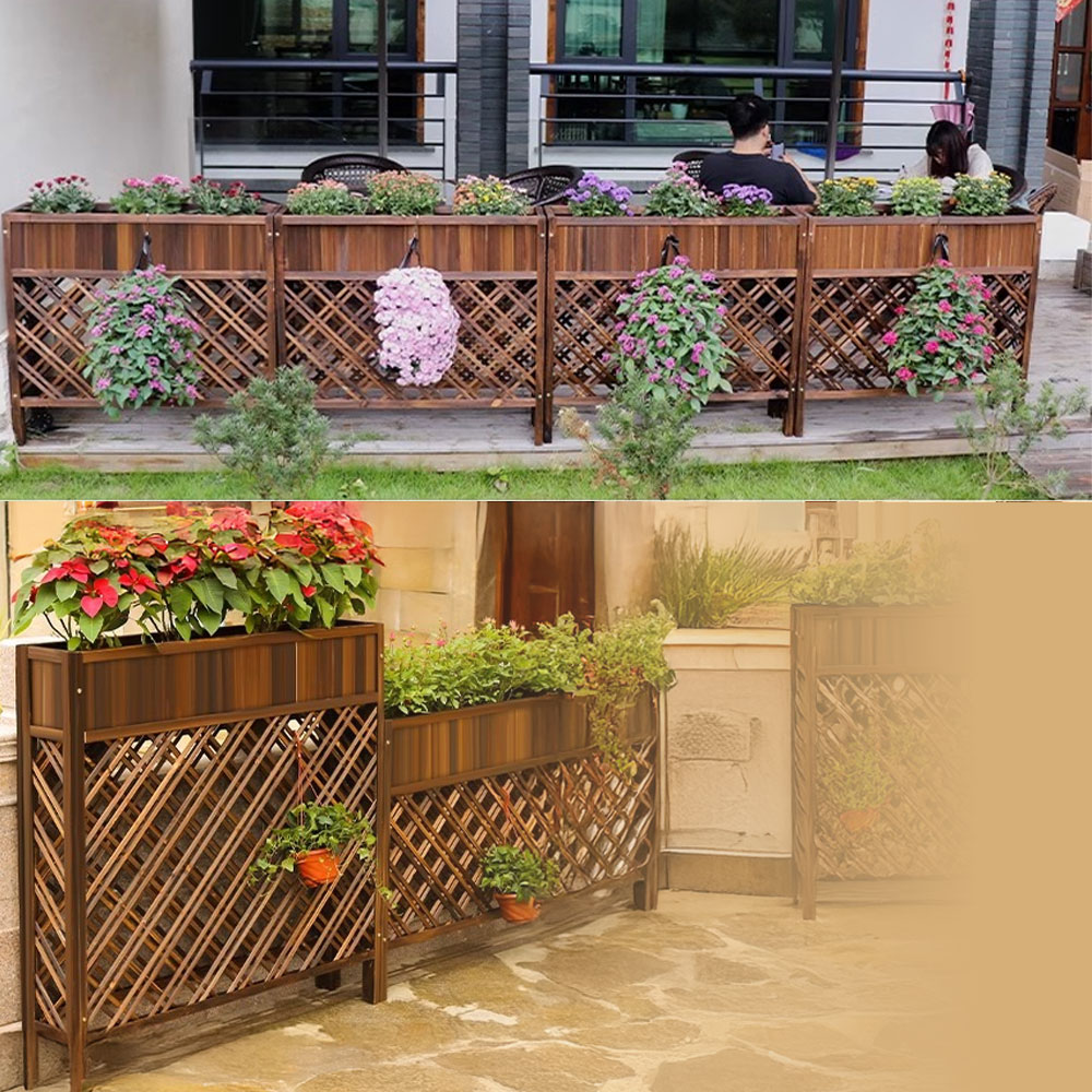 파티션 화분 대형 방부목 플랜트 박스 야외 사각 울타리