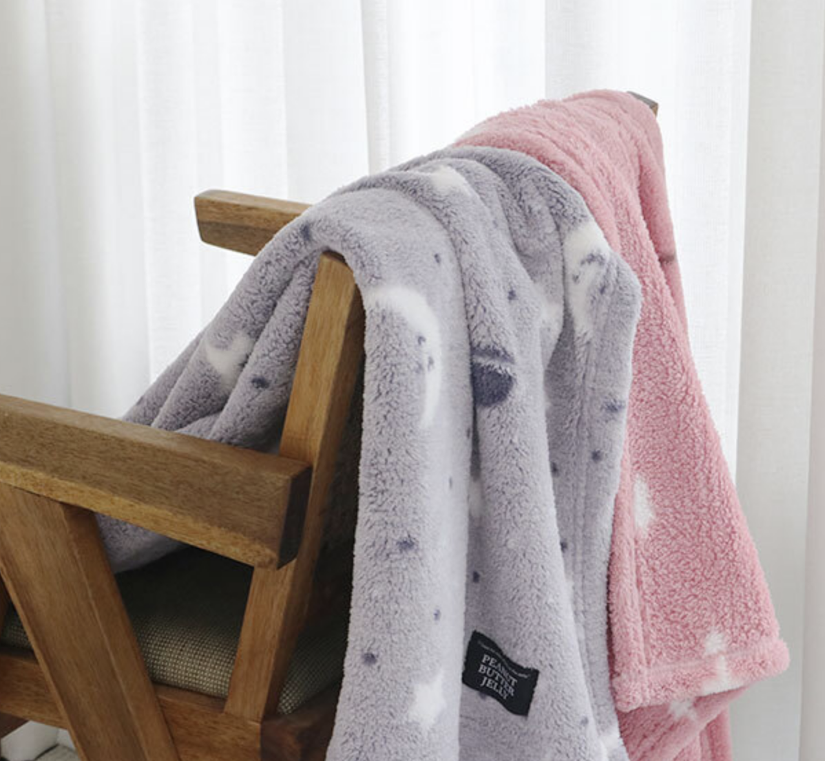 피넛버터젤리 플러피 극세사 포근 블랭킷 담요 M 100x150