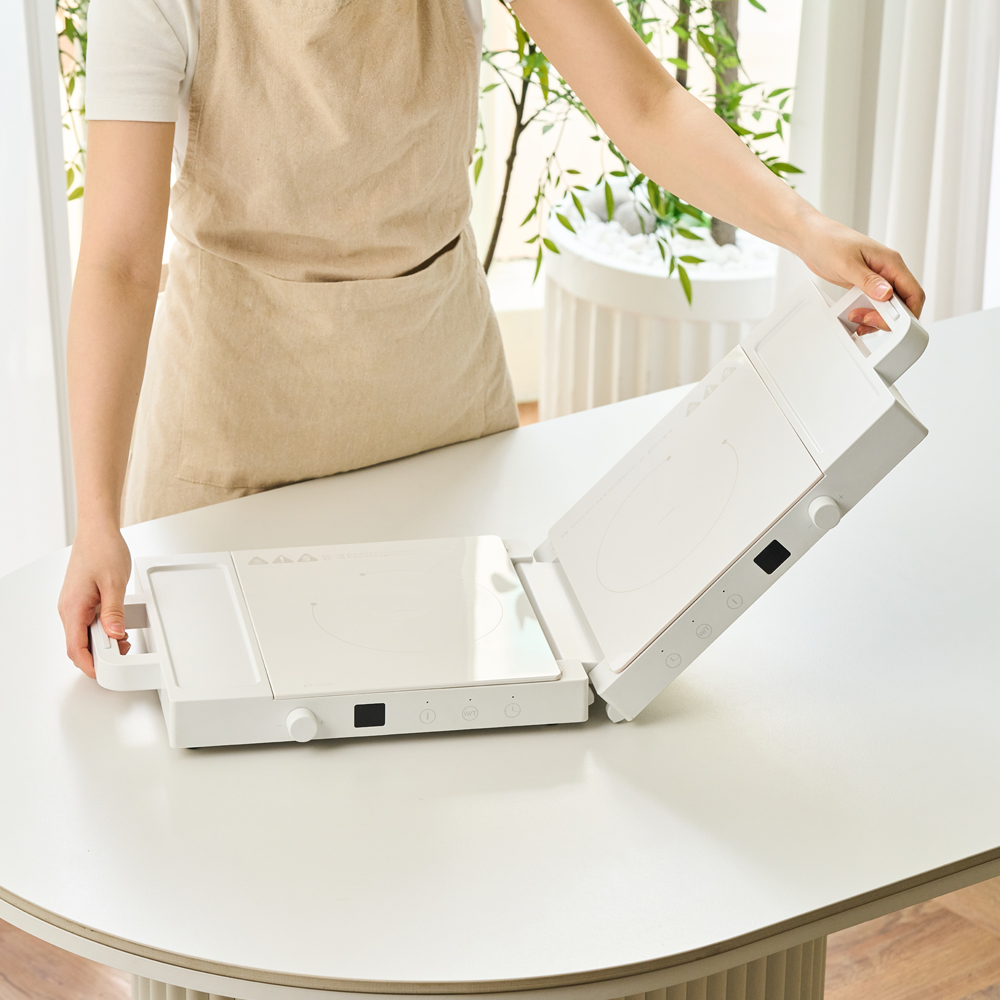 에코제트 플립 인덕션 2구 접이식 공간절약 미니 가정용 전기렌지