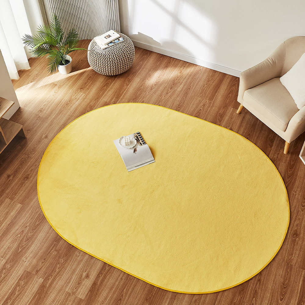 사은품행사중 퍼보 오피러스 방수 러그 발수 사계절 카페트 소파패드 엘로우, 타원형200x350