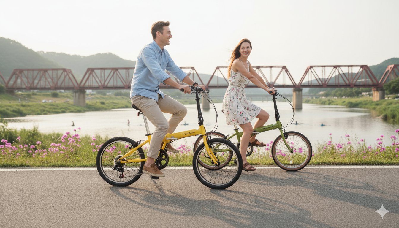 티티카카 스트림 D7 접이식자전거 - 시마노7단,알루미늄 접이식 미니벨로,스트림D7 화이트 반조립