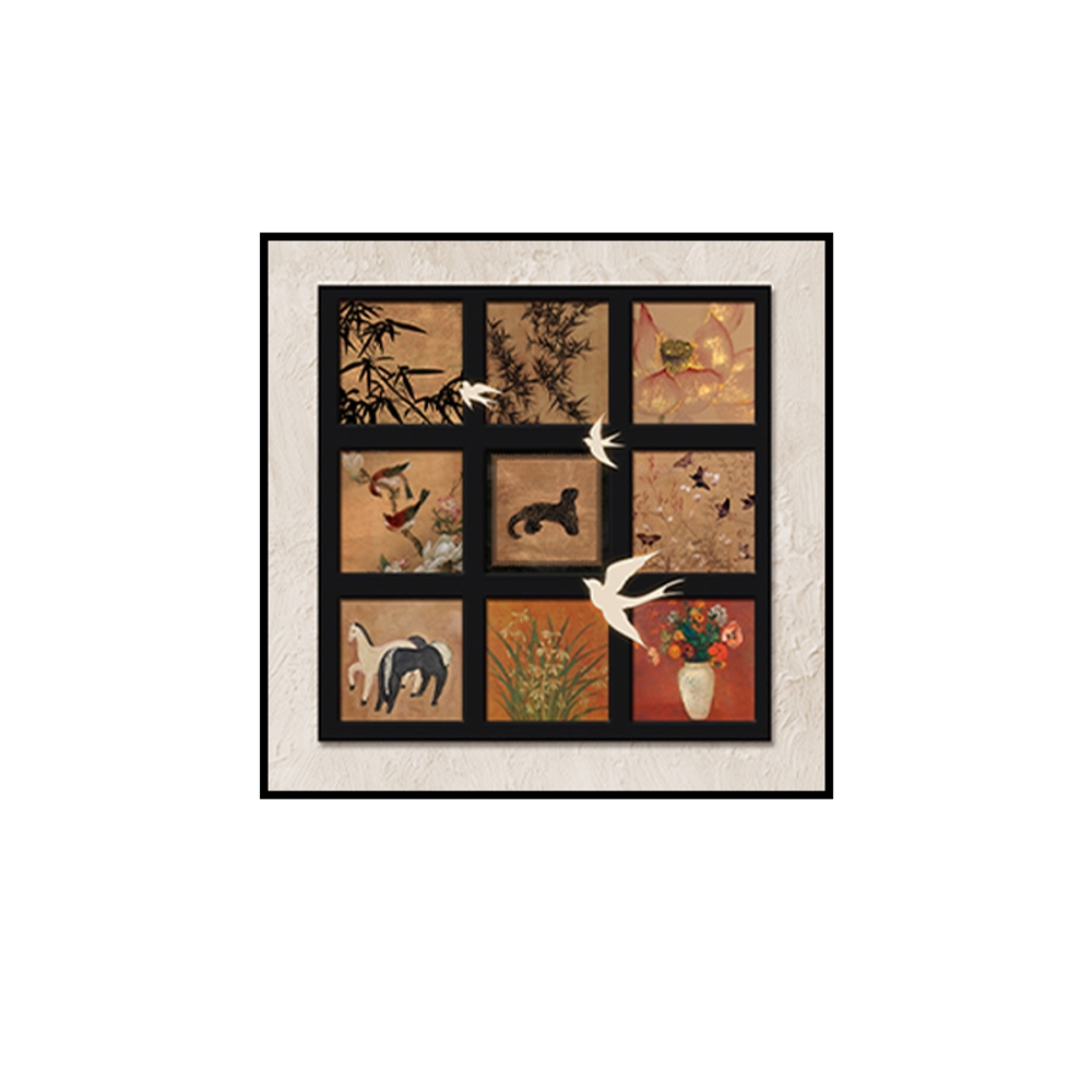 스타 앨범 거치 블랙 우드 결혼식 투명 프레임 웨딩 정사각형 30x40cm 알루미늄 합금 블랙 - 상품 이미지