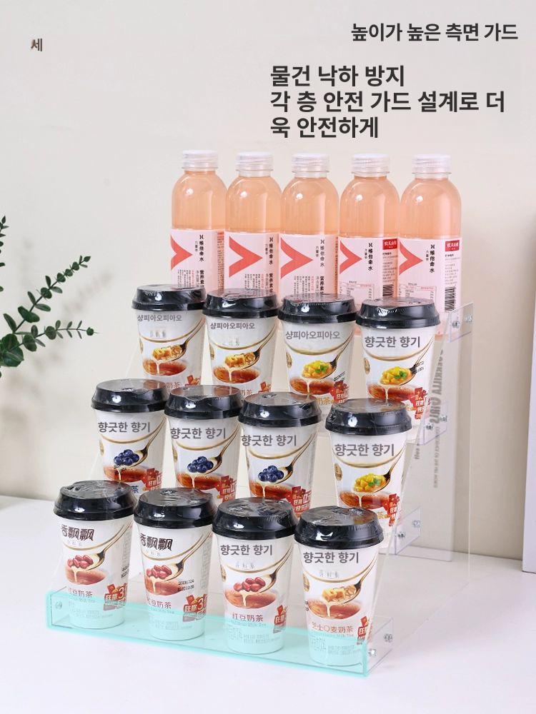 아크릴 매대 선반 이동식 디스플레이 정리 계단식 진열장 약국 엽서 진열대 전시대 수납 2단 표준형 - 상세 이미지 4