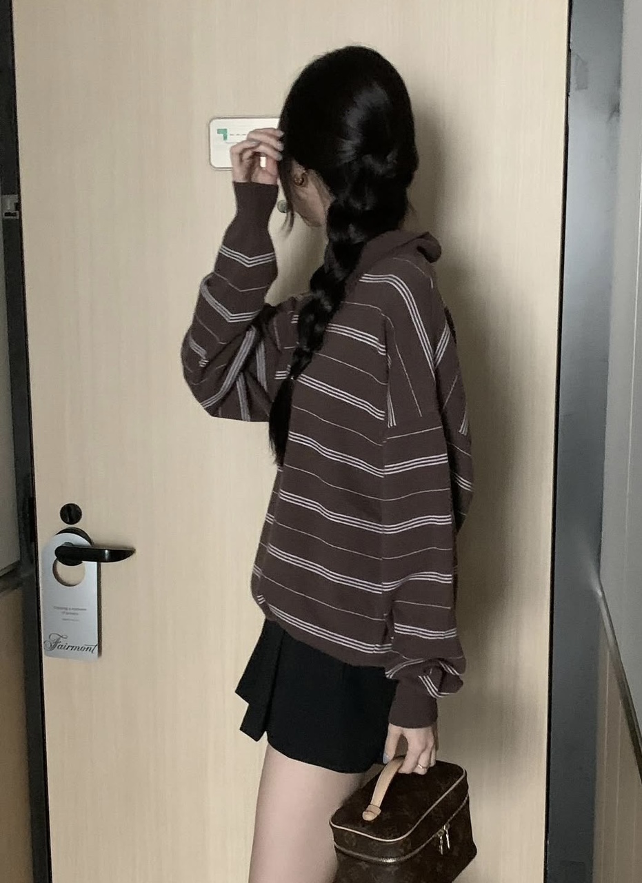 여성용 럭비 단가라 루즈핏 캐시울 카라넥 니트