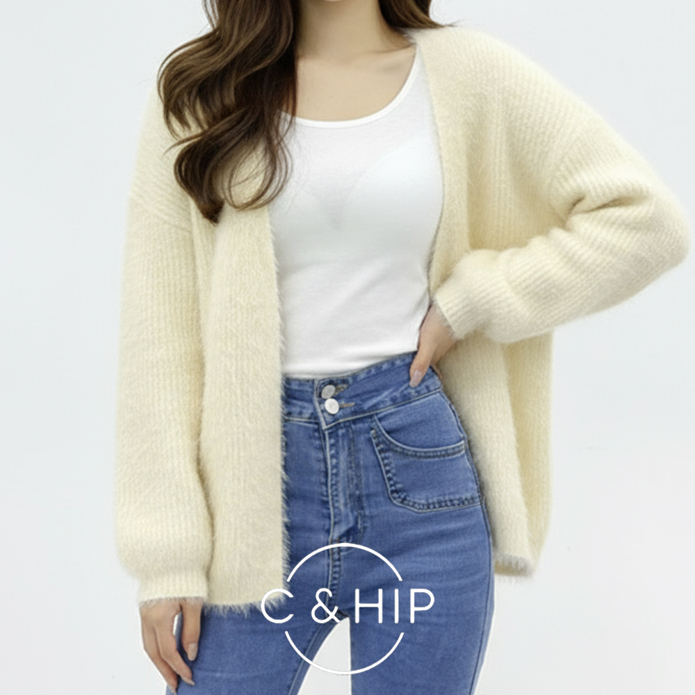 여리여리 비비드 에코 밍크퍼 루즈핏 가디건 4color - 상세 이미지 2