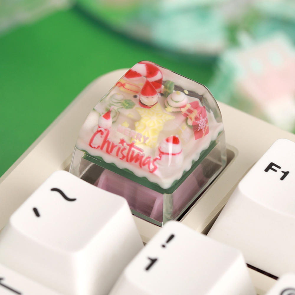 OSHID 포인트 아티산 레진 ESC 크리스마스 키캡 눈사람