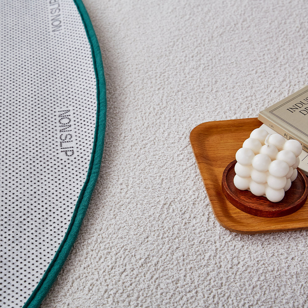 퍼보 라운드 러그 엣지 카페트 블랙, 타원형XS(100x150)