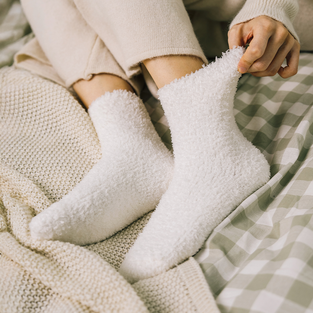 4켤레 빵빵한 헤비볼륨 무압박 수면양말 롱 긴 장목 양털 임산부 수족냉증 방한양말 N배송