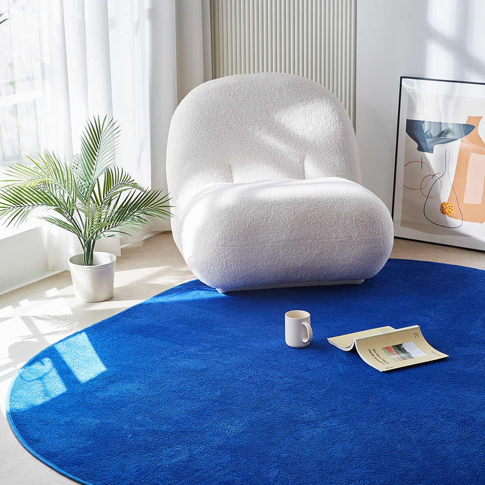 퍼보 롤리팝 러그 컬러 카페트 블랙, 타원형XS(100x150)