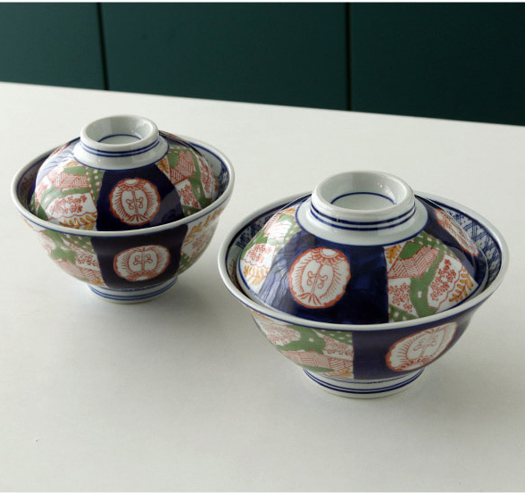 나무 일본 돈부리 그릇 뚜껑 세트 도자기 공기 덮밥 우동 텐동 규동 - 상세 이미지 5