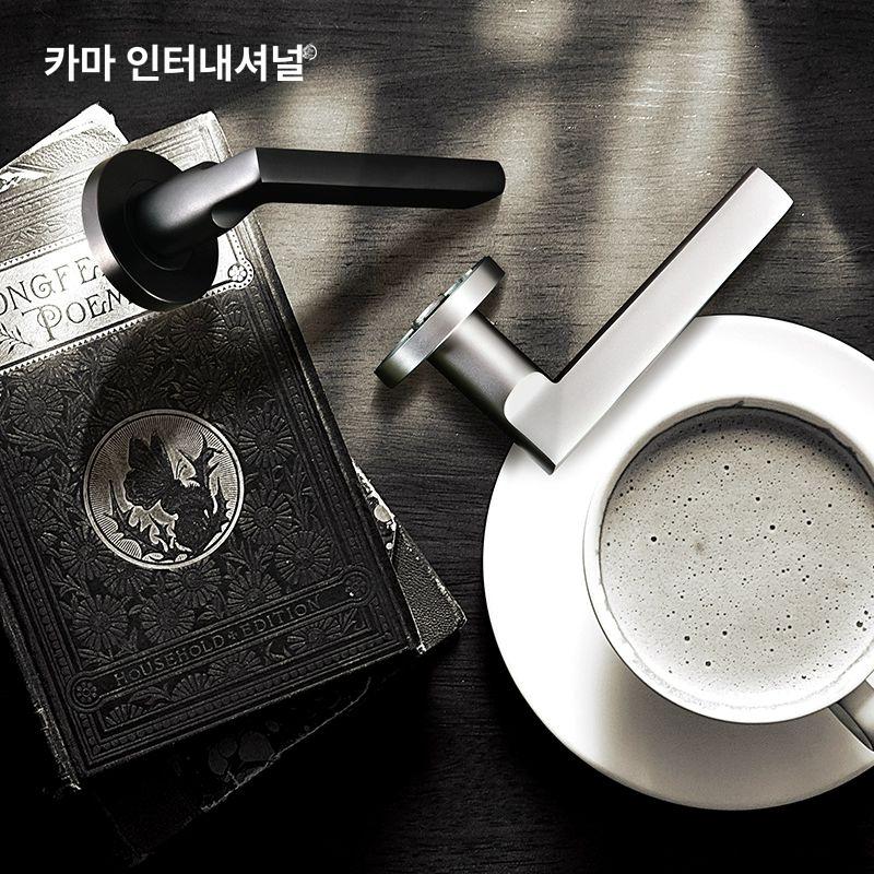 안방문 손잡이 엔틱 유럽형 문고리 잠금장치 교체 도어락 안방 산화알루미늄 범용형 카페 스타일 A 블랙 35-50mm 범용 - 상세 이미지 5