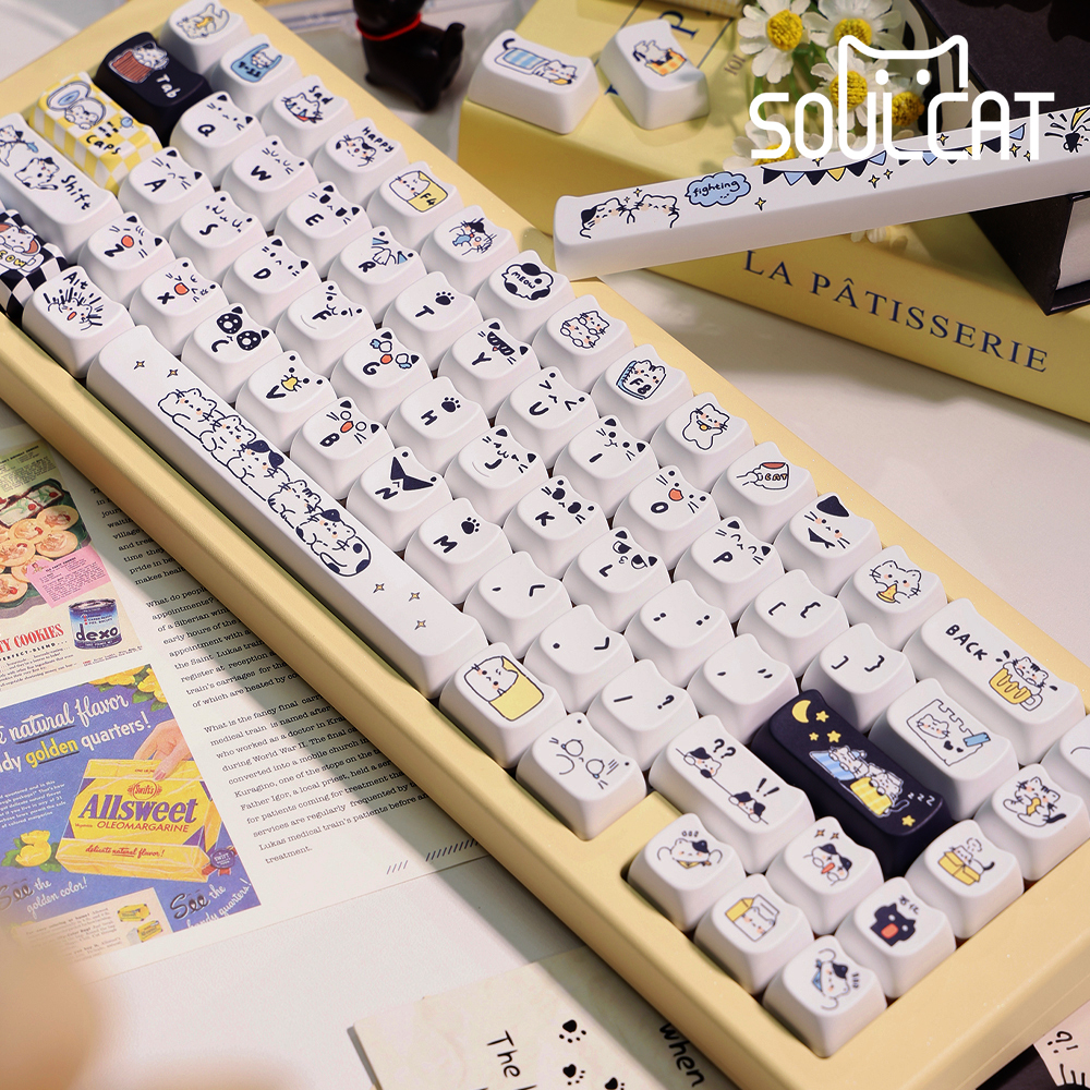 고양이키캡 Soulcat PBT 귀여운 예쁜 키캡 염료승화 고양이하루 - 메인 이미지