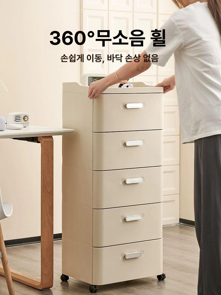 사무실 이동식 서랍장 철제 잠금장치 보관함 회사 데스크 서류함 서랍 파일 책상보조 수납장 대형 3단 35.2cm - 상세 이미지 3