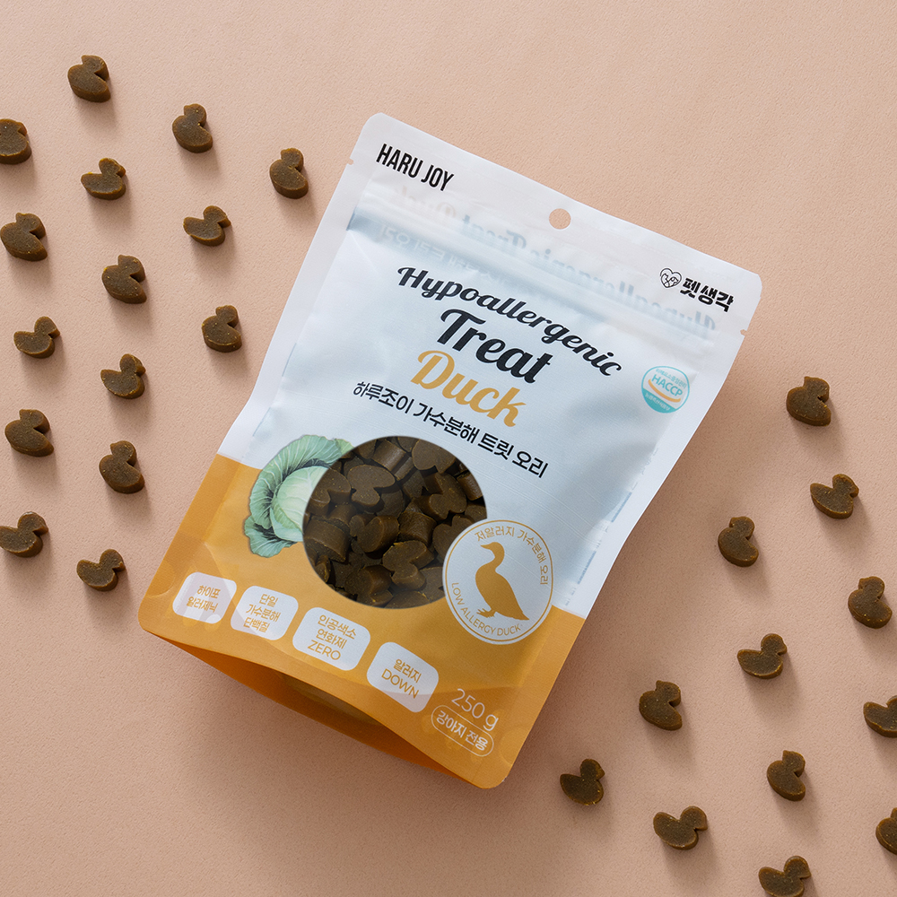 펫생각 오리 가수분해 강아지 간식 미니트릿 알러지 노즈워크 다이어트 훈련 250g, 1개