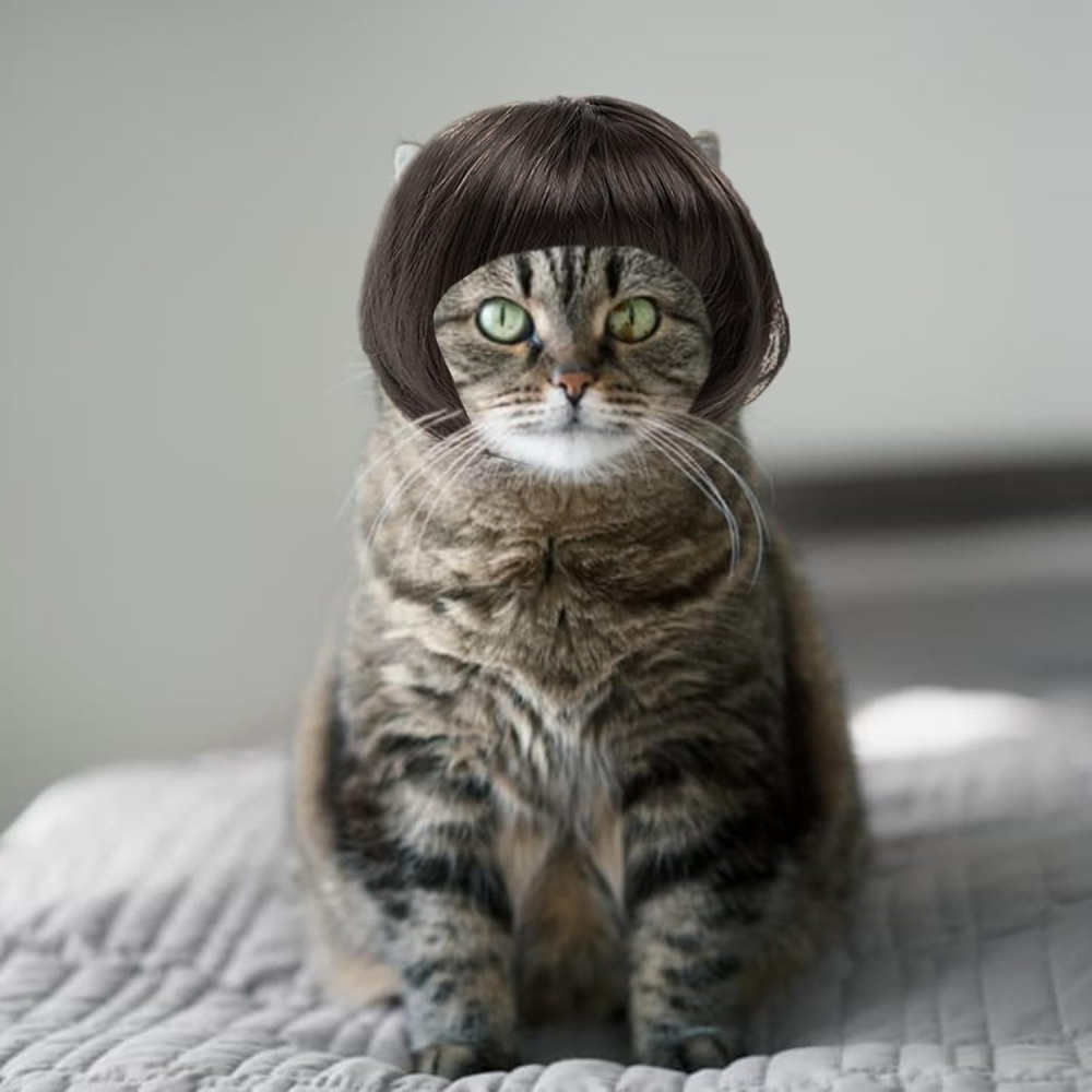 위드레오 강아지 고양이 할로윈 가발 크리스마스 코스듐 앞머리단발 - 상세 이미지 3