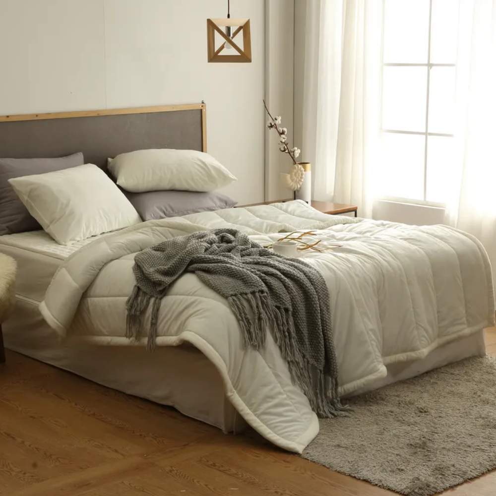 실크 알러지케어 가벼운 봄 가을 포근한 극세사 이브자리 차렵 이불 SS