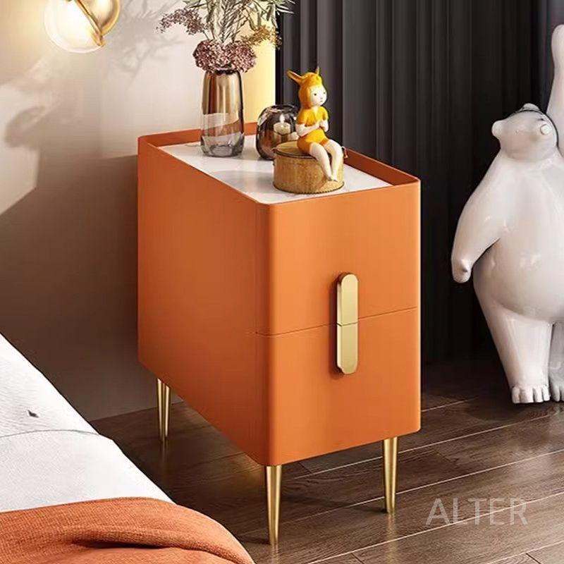 슬림 미니 침대 협탁 디테일 좁은 멀티 틈새 아이보리색 협탁+삼색등+무선충전 30x40x45cm - 상세 이미지 4