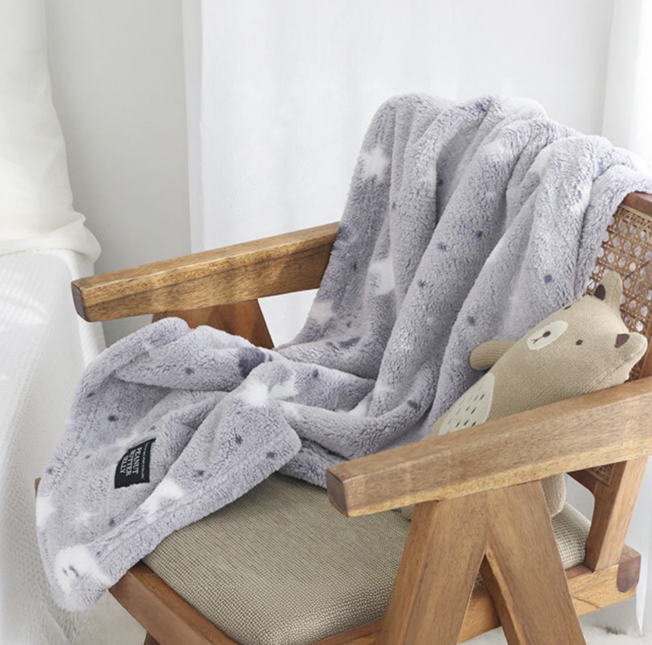 피넛버터젤리 플러피 극세사 포근 블랭킷 담요 S 70x100