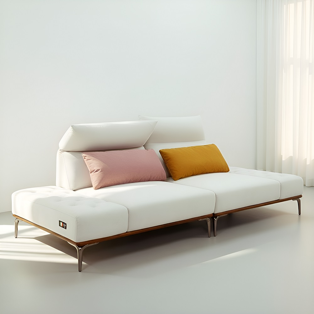 스코나 론데일 애쉬원목 조야 아쿠아텍스 패브릭 소파 스툴미포함, 아이보리, 3인용