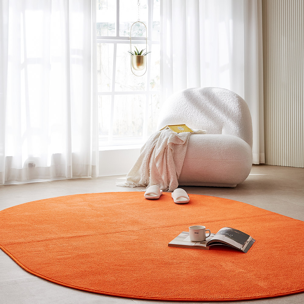 퍼보 롤리팝 러그 컬러 카페트 블랙, 타원형M(170x230)