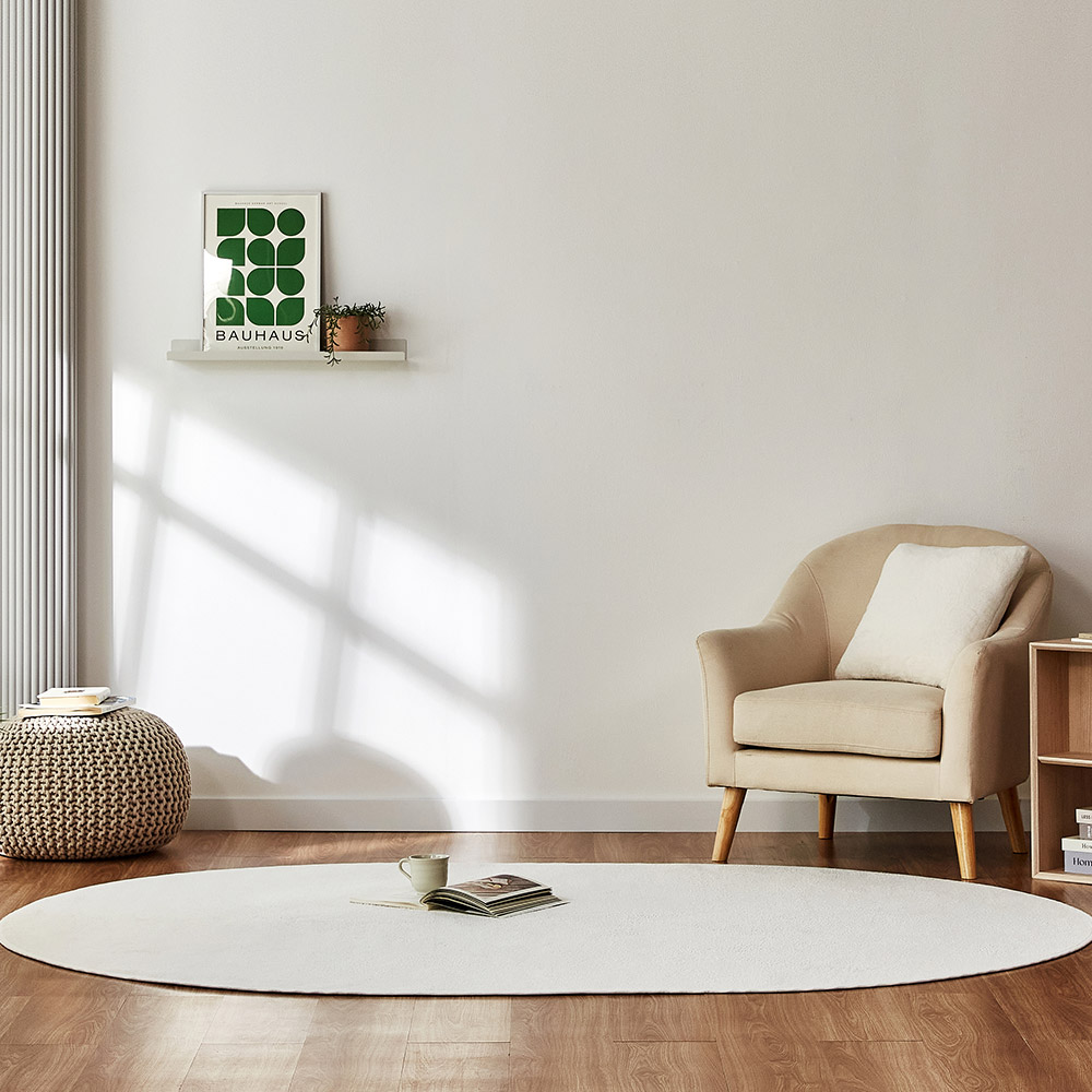 퍼보 롤리팝 러그 컬러 카페트 블랙, 타원형XL(200x300)