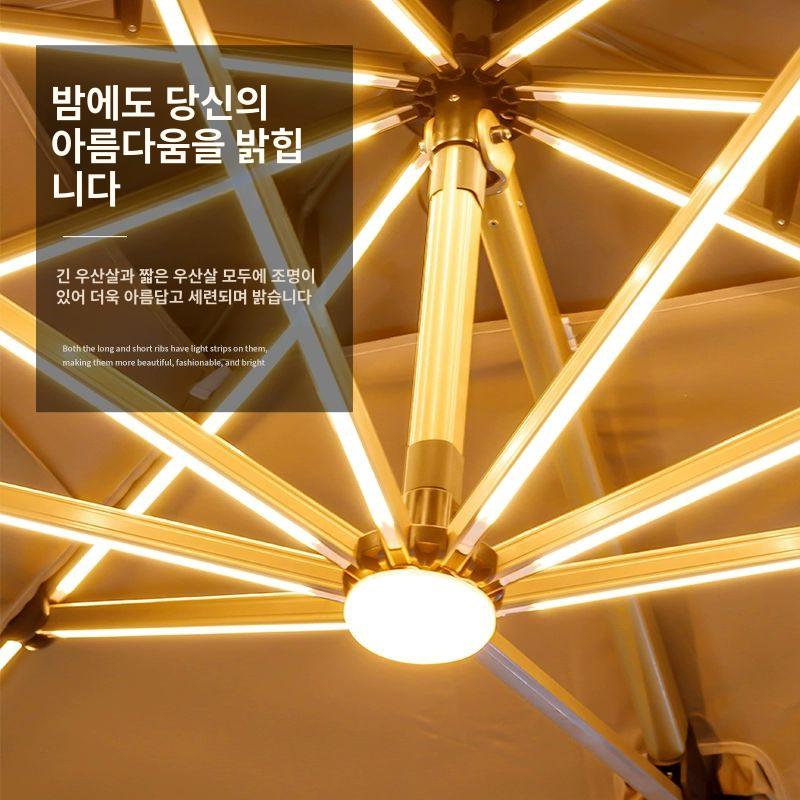 벽부형 파라솔 어닝 사각 접이식 직사각 발코니 까페 야외 캐노피 카페 벽부착 펜션  3.5m 정사각형 10cm항공알루미늄폴 - 상세 이미지 2