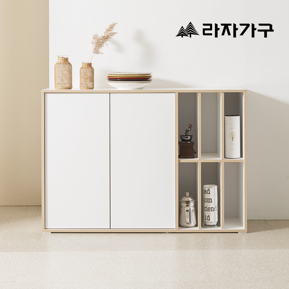 라자가구 모아 E0 모듈러 1200, 2단, SET A(우형)_화이트블랙