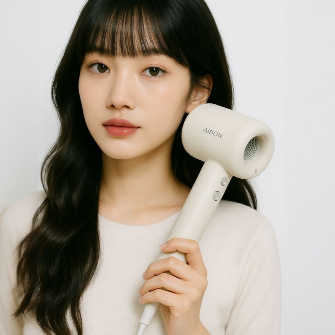 에이드온 BLDC 1900W 헤어드라이어 저소음 경량 음이온 가정용 드라이기 라이트베이지 다크그레이 - 메인 이미지
