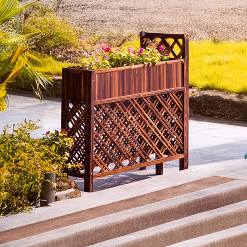 파티션 화분 대형 방부목 플랜트 박스 야외 사각 울타리