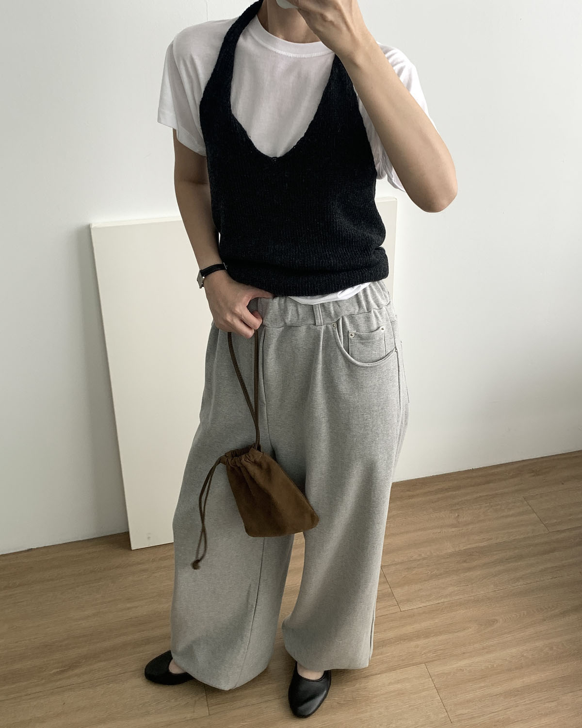 [일부당일] 카니 스트링팬츠 투웨이 아방핏 조거 와이드 코튼 슬랙스 웨어링무드 (2c) - 상세 이미지 5