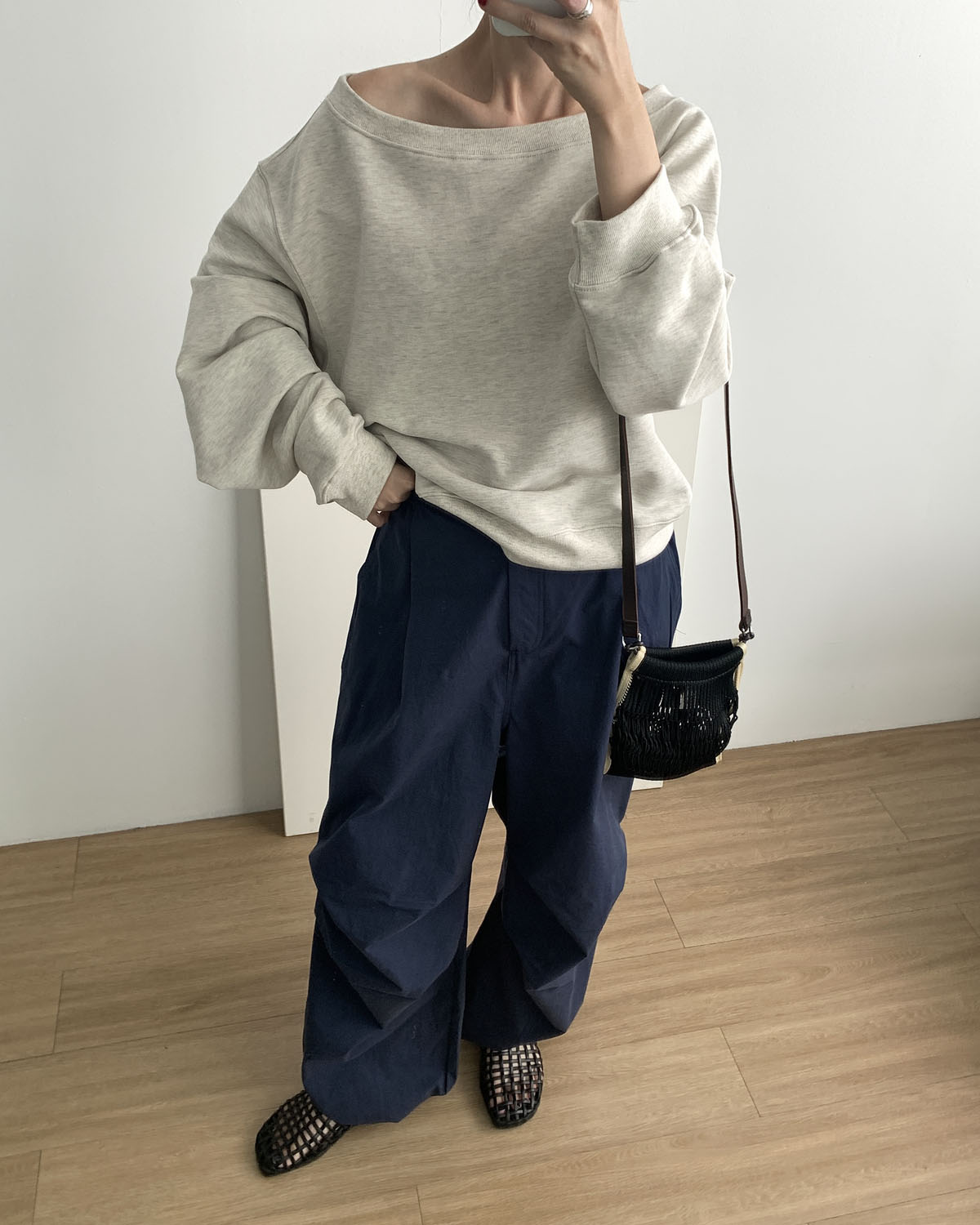 [당일발송] 바스켓 베럴핀턱 팬츠 밴딩 투웨이 핀턱 와이드바지 (2c) - 상세 이미지 3